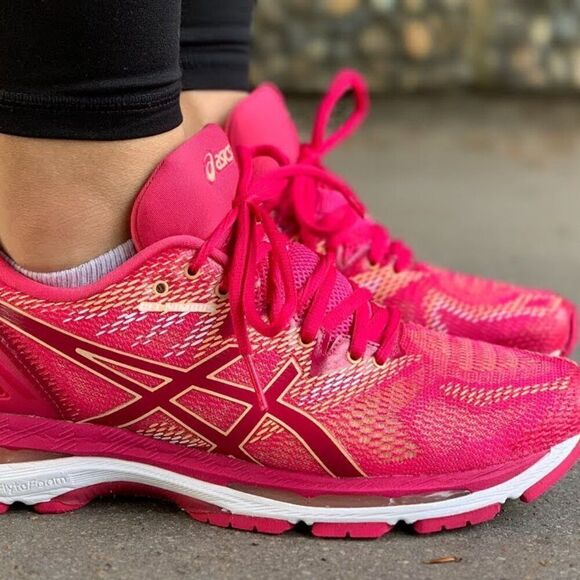 Asics Womens Gel Nimbus 20 T850N Pink Running Shoes Sneakers Size 8.5 Medium - Picture 2 of 15